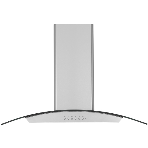 Ancona 36" 450 CFM Convertible Island Glass Canopy Range Hood in Stainless Steel with Auto Night Light Feature