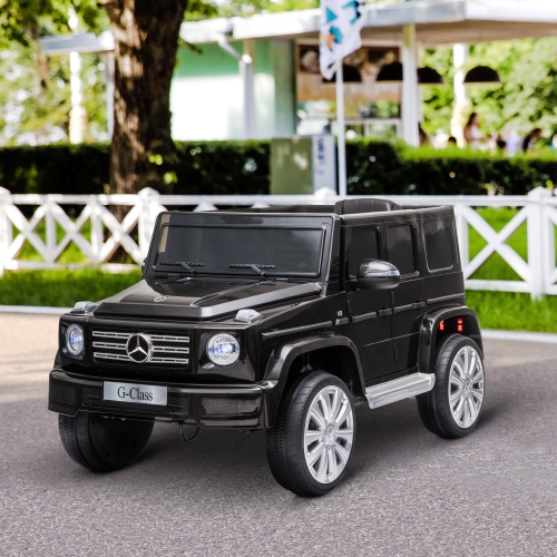 Aosom 12V Electric Car for Kids, Mercedes Benz G500 Licensed Battery Powered Kids Ride on Car with Remote Control, Music, Lights, MP3, Suspension