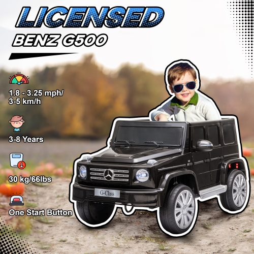 Aosom 12V Electric Car for Kids, Mercedes Benz G500 Licensed Battery Powered Kids Ride on Car with Remote Control, Music, Lights, MP3, Suspension