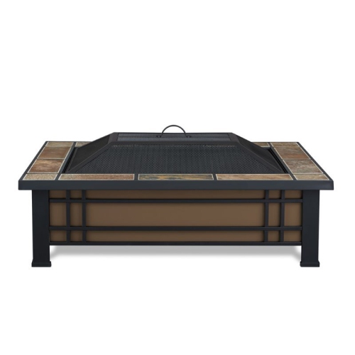 Real Flame Hamilton Wood Burning Fire Pit in Natural Slate Tile