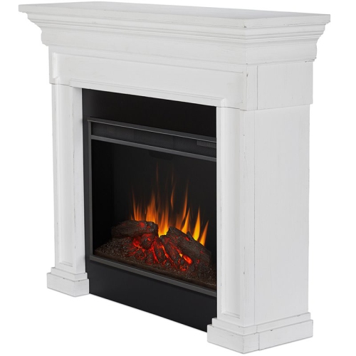 Real Flame Emerson Grand Electric Wood Fireplace in Rustic White