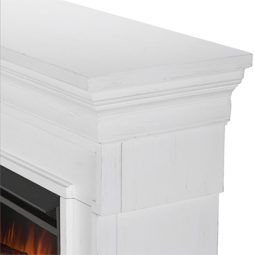 Real Flame Emerson Grand Electric Wood Fireplace in Rustic White