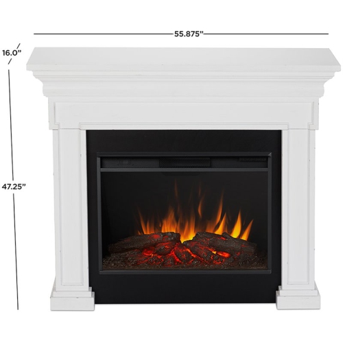 Real Flame Emerson Grand Electric Wood Fireplace in Rustic White