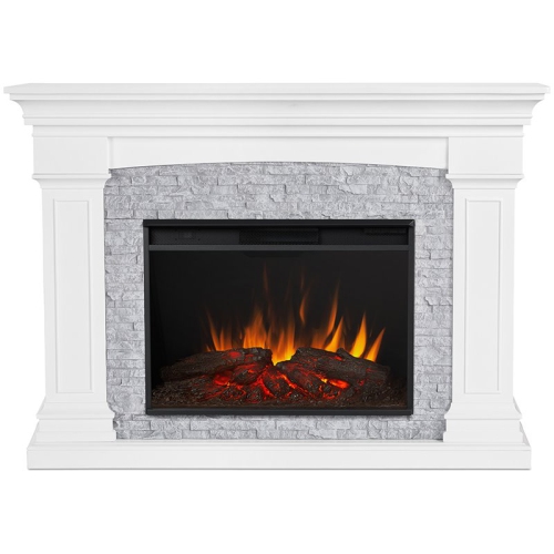 Real Flame Deland Grand Electric Fireplace in White and Gray