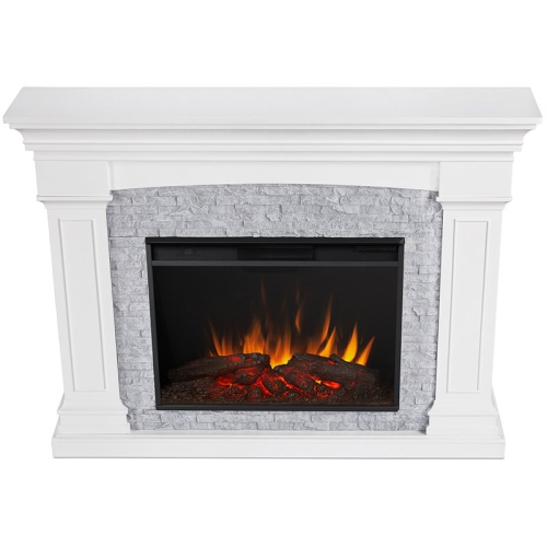 Real Flame Deland Grand Electric Fireplace in White and Gray