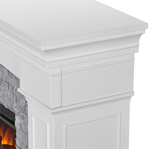 Real Flame Deland Grand Electric Fireplace in White and Gray