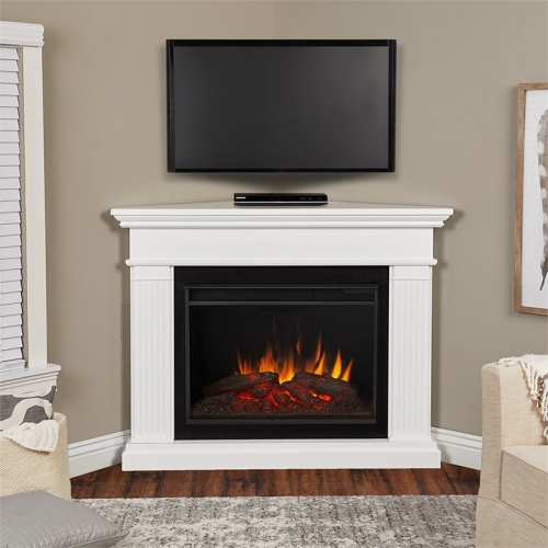 Real Flame Kennedy Grand Corner Electric Fireplace in White