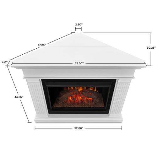 Real Flame Kennedy Grand Corner Electric Fireplace in White