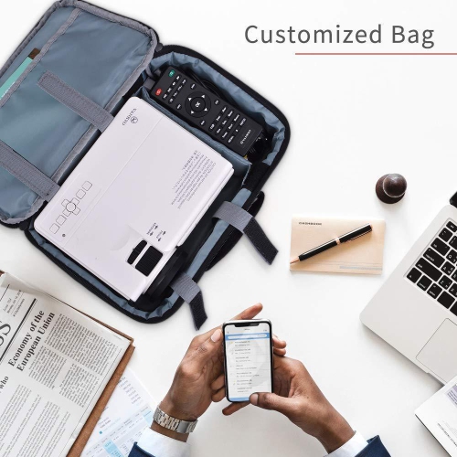 Bundle - Vankyo Leisure 3 PRO Wireless 720P Mini Projector with 100'' wall mounted screen - White