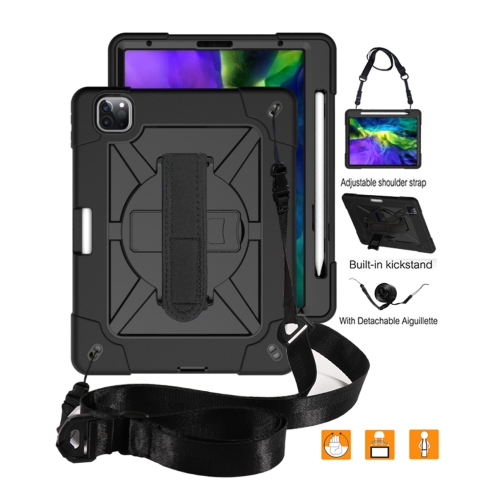 CC  Topsave Kickstand Shockproof Heavy Duty High Impact Resistant Rugged Hybrid Three Layer Armor Full Body Protection W/soft Hand Strap Case for Ipad