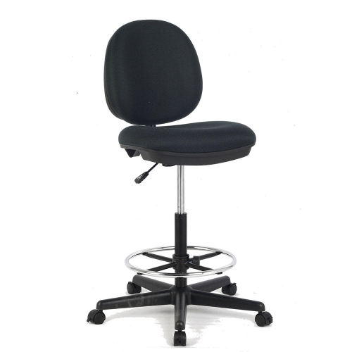 Task Chair Ergonomic Swivel Office Chair ,Drafting Stool with Foot Ring & Backrest, Fabric Drafting Chair, No Armrests, support up to 250 lbs