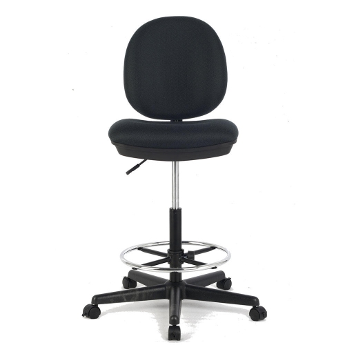 Task Chair Ergonomic Swivel Office Chair ,Drafting Stool with Foot Ring & Backrest, Fabric Drafting Chair, No Armrests, support up to 250 lbs
