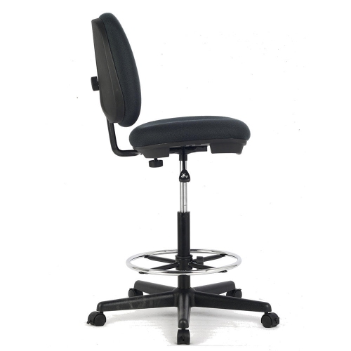 Task Chair Ergonomic Swivel Office Chair ,Drafting Stool with Foot Ring & Backrest, Fabric Drafting Chair, No Armrests, support up to 250 lbs