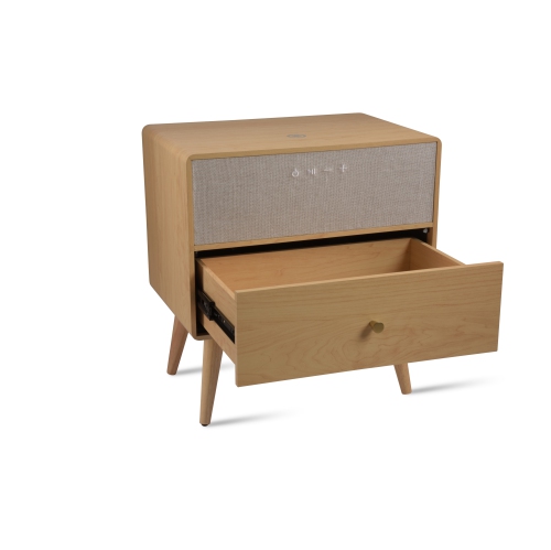 VOICI RALPH LE BUREAU POUR LA MAISON INTELLIGENT Chargeur sans fil Qi de KOBLE avec haut-parleurs Bluetooth de couleur naturelle