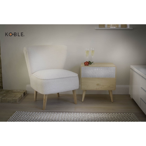 VOICI RALPH LE BUREAU POUR LA MAISON INTELLIGENT Chargeur sans fil Qi de KOBLE avec haut-parleurs Bluetooth de couleur naturelle