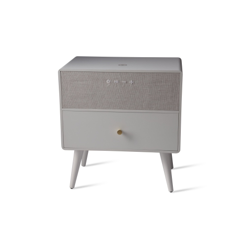 VOICI RALPH LE BUREAU POUR LA MAISON INTELLIGENTE Chargeur sans fil Qi de KOBLE avec haut-parleurs Bluetooth en blanc