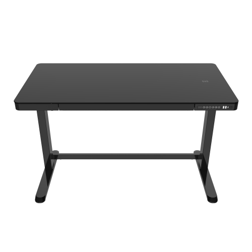 KOBLE JUNO motorized Smart Desk with Qi Wireless Charging for the SMART HOME OFFICE featured in Black/Black