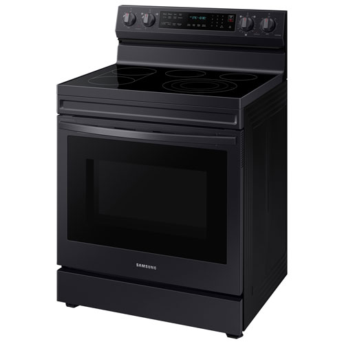Cuisinière électr. convection véritable friture air 6,3 pi³ 30 po Samsung - Inox noir