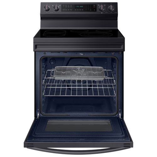 Cuisinière électr. convection véritable friture air 6,3 pi³ 30 po Samsung - Inox noir
