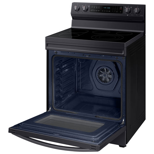 Cuisinière électr. convection véritable friture air 6,3 pi³ 30 po Samsung - Inox noir