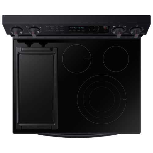 Cuisinière électr. convection véritable friture air 6,3 pi³ 30 po Samsung - Inox noir