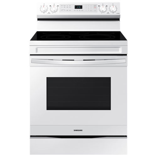 Samsung 30" 6.3 Cu.Ft. Fan Convection Freestanding Electric Air Fry Range - White