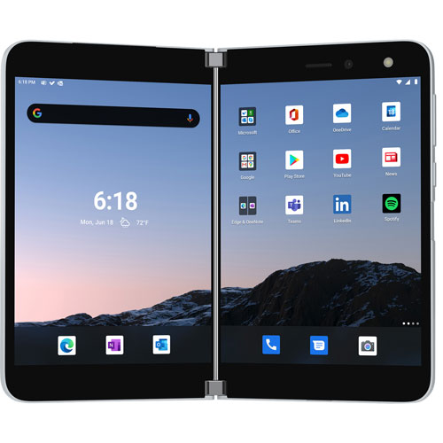 Téléphone-tablette déverrouillé Surface Duo Microsoft à deux écrans 5,6 po 256 Go Android 10 LTE