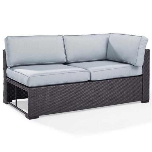 CROSLEY FURNITURE  Biscayne Wicker Patio Loveseat In And Mist In Brown