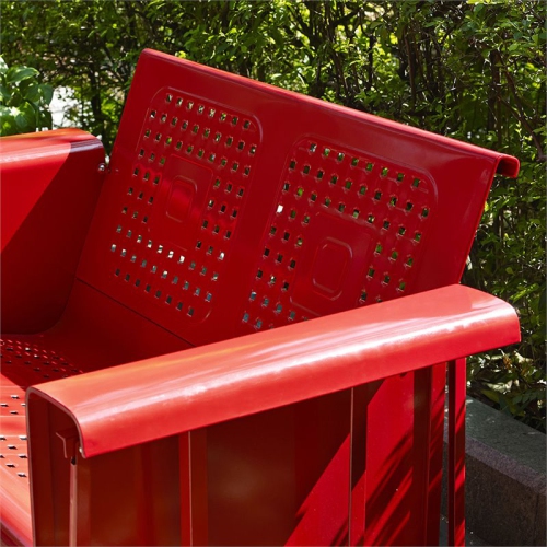 Crosley Bates Metal Gliding Patio Loveseat in Red