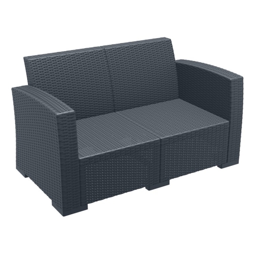 Compamia Monaco Outdoor Loveseat in Dark Gray with Cushion