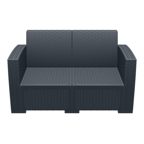 Compamia Monaco Outdoor Loveseat in Dark Gray with Cushion