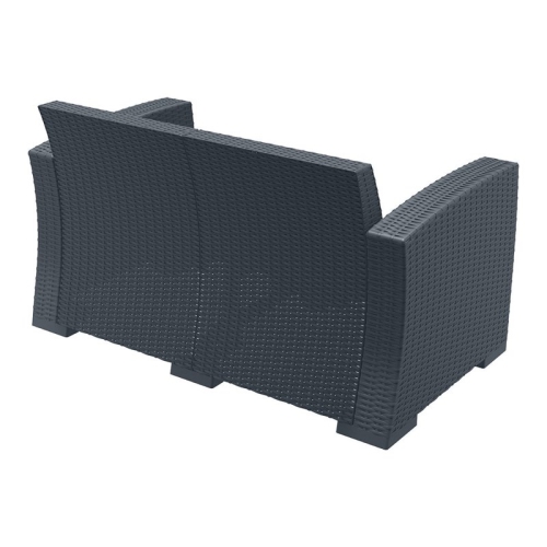 Compamia Monaco Outdoor Loveseat in Dark Gray with Cushion