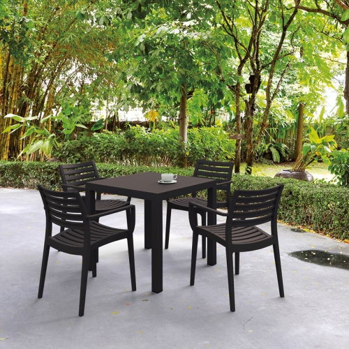 COMPAMIA  Artemis 5 Piece Square Resin Patio Dining Set In In Brown