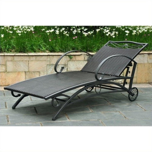 PEMBERLY ROW  Patio Chaise Lounge In Antique In Black