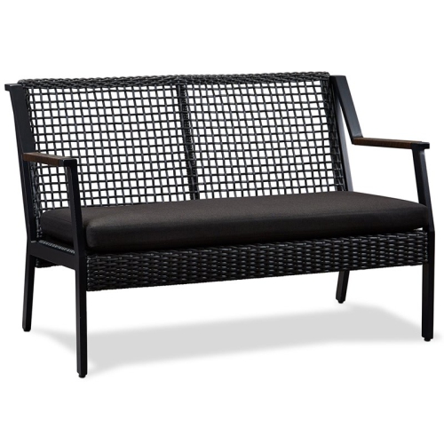 Real Flame Calvin Aluminum Patio Loveseat in Black