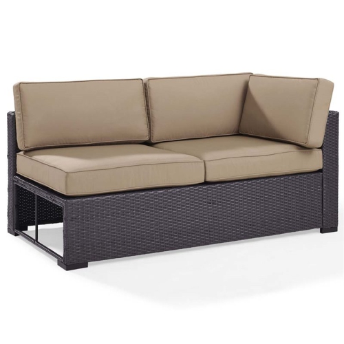 CROSLEY FURNITURE  Biscayne Wicker Patio Loveseat In And Mocha In Brown