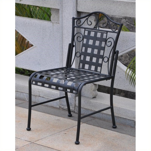 Pemberly Row 3 Piece Iron Patio Bistro Set in Black