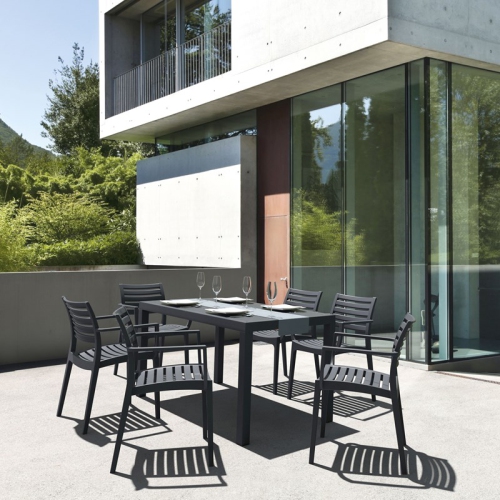 COMPAMIA  Artemis 7 Piece Patio Dining Set In Dark In Gray
