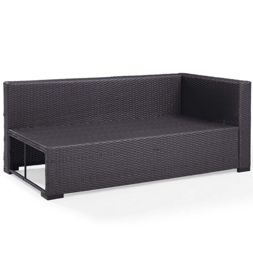 Crosley – Causeuse de patio en osier Biscayne, brun et blanc