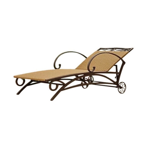 Chaise longue de jardin Pemberly Row couleur miel pacane