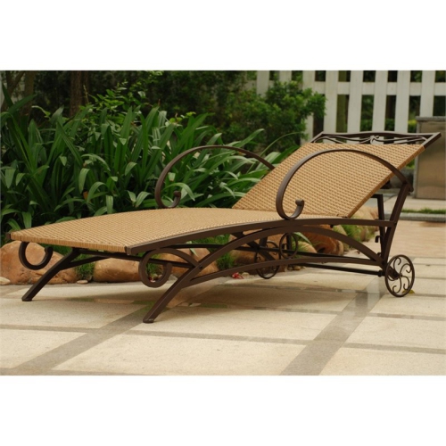 Chaise longue de jardin Pemberly Row couleur miel pacane