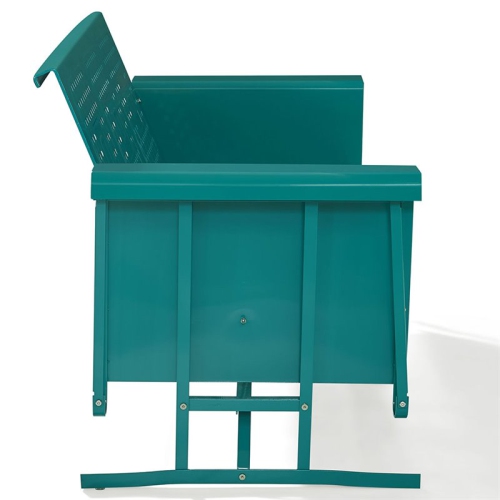 Crosley Bates Modern styled Green Finish Metal Gliding Patio Sofa