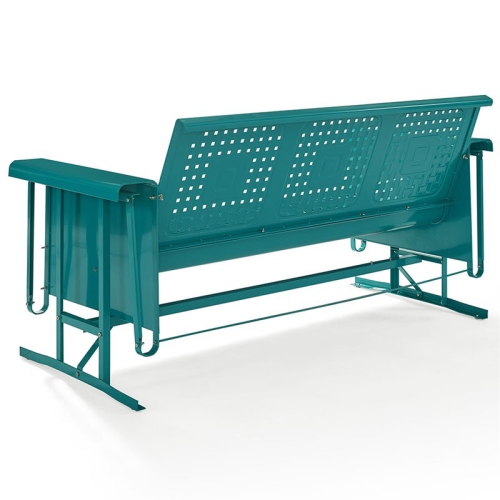Crosley Bates Modern styled Green Finish Metal Gliding Patio Sofa
