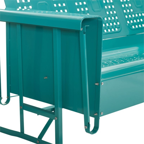 Crosley Bates Modern styled Green Finish Metal Gliding Patio Sofa