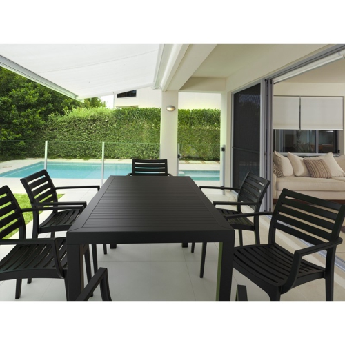 Compamia Artemis 7 Piece Resin Patio Dining Set in Black