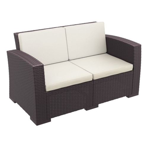 COMPAMIA  Monaco Outdoor Loveseat In Brown With Cushion