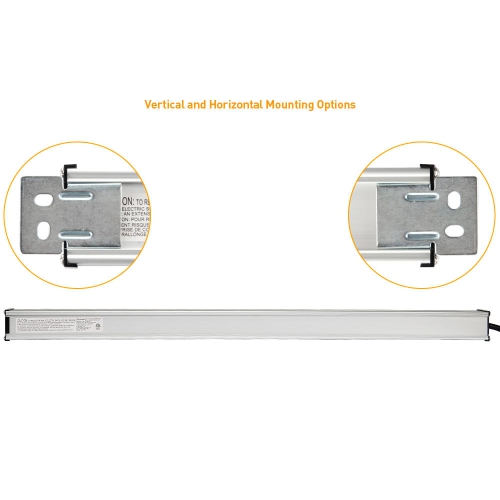 Barre d’alimentation en alliage d’aluminium robuste à 12 prises avec cordon de 5 pi