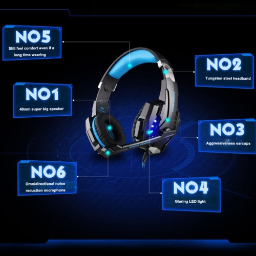 HOCO G9000 Headset 3.5mm Game Gaming Headphone Earphone with Microphone LED Light for Laptop Tablet/Mobile Phones/ PS4