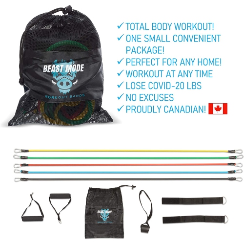 Bandes - Ensemble d'exercices d'entraînement et de bandes de résistance - Tubes d'entraînement empilables jusqu'à 110 lb pour les sports d'intérieur