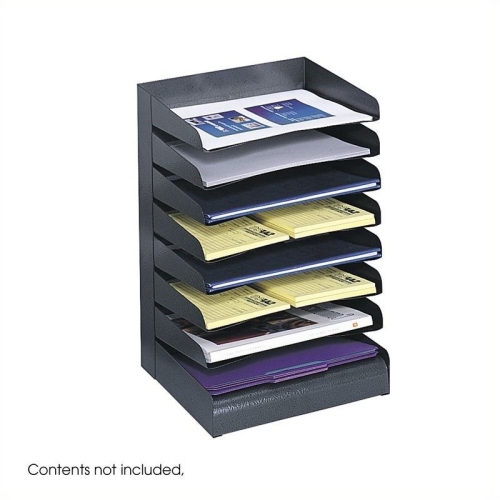 Scranton & Co Black Eight Tier Steel Desk Tray